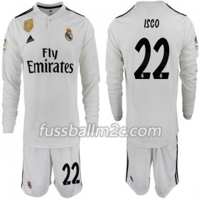 Fußballtrikots Real Madrid ISCO 22 Kinder Heim Trikotsatz 2018-2019 Langarm